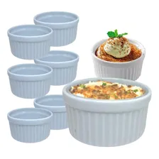 Kit 4 Ramequim De Porcelana Branco 10,5cm- 8426 Foto mini 1