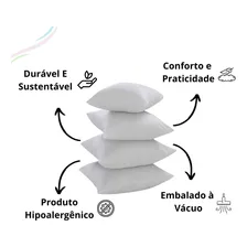 Kit 4 Refil Almofada LariBaby Super Macio Enchimento Fibra Siliconada 50x50 cm Branco 100% Silicone Foto mini 2