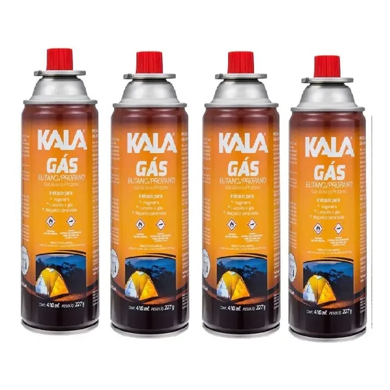 Kit 4 Refil Cartucho Gás Butano Maçarico Fogareiro 227g Kala Foto 1