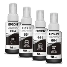 Kit 4 Refil Para Epson T664 L395 L365 L220 L455 L380 L375 Tinta Preto Foto mini 1