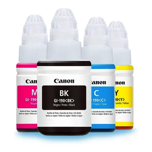 Kit 4 refil tinta Origin Canon Gi190 G1100 G2100 G3100 G4100 tinta coloridas Foto 1