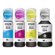 Kit 4 Refil Tinta T504 Epson L4150 L4160 L6161 L6191 L6171 Tinta Colorida Foto mini 2