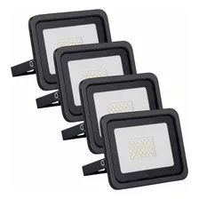 Kit 4 Refletor Led 30w Branco Frio Holofote Prova D'água Foto mini 1