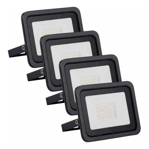 Kit 4 Refletor Led 30w Branco Frio Holofote Prova D'água Foto 1