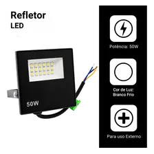 Kit 4 Refletor Led 50w Holofote Prova Dágua Luz Frio Carcaça Preto Luz Branco-frio Foto mini 4