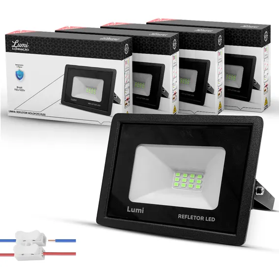 Kit 4 Refletor Led Lumi Holofote 30w Verde Ip67 Bivolt Foto 1
