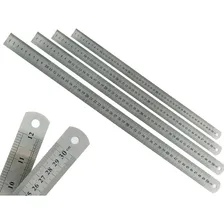 Kit 4 Regua Metal Escola 50 Centimetro Marcação Baixo Relevo Foto mini 1