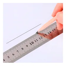 Kit 4 Regua Metal Escola 50 Centimetro Marcação Baixo Relevo Foto mini 2