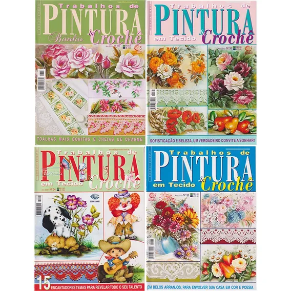 Kit 4 Revista Artesanato Bordados Modernos Pintura Em Tecido Foto 1