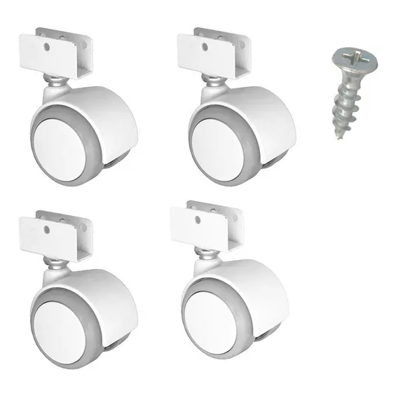 Kit 4 Roda RodÃzio Rodinha Anti Risco Móveis Chapa U 18mm Foto 1