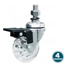 Kit 4 Roda Silicone Rodinha RodÃzio Parafuso 50mm 160kg Foto mini 2