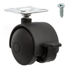 Kit 4 Rodinhas 40mm P/moveis Chapa 38x38 Preto C/trava Foto mini 1