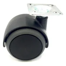 Kit 4 Rodinhas 50mm P/moveis Chapa 38x38 Preto Silicone Pu Foto mini 2