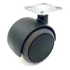 Kit 4 Rodinhas 50mm P/moveis Chapa 38x38 Preto Silicone Pu Foto mini 3