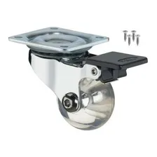 Kit 4 Rodizio Anti Risco Silicone Rodinha 50mm C Trava Freio Foto mini  2