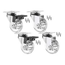 Kit 4 Rodizio Anti Risco Silicone Rodinha 50mm C Trava Freio Foto  mini 1