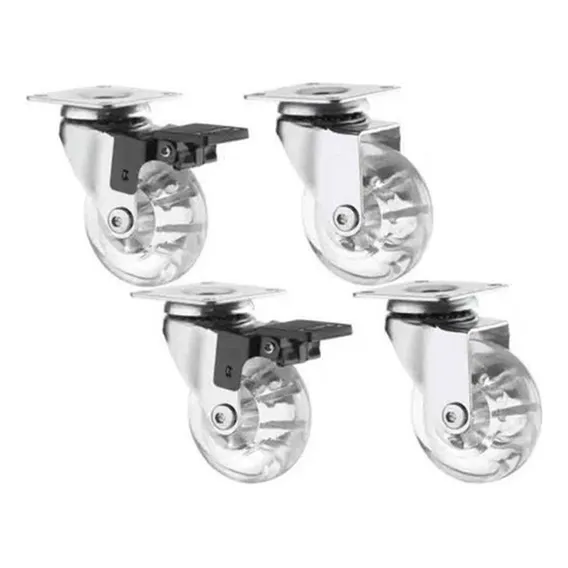 Kit 4 Rodizio Placa Girat. Inox Roda Dupla 50mm Gel/silicone AJL Foto 1