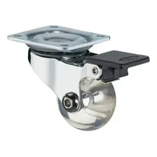 Kit 4 Rodizio Placa Girat. Inox Roda Dupla 50mm Gel/silicone AJL Foto mini 2