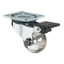 Kit 4 Rodizio Rodinha Girat贸ria Silicone 35mm C/ E Sem Trava Foto mini 2