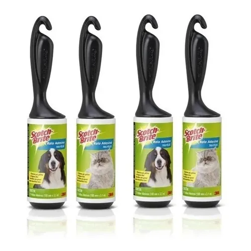 Kit 4 Rol Tira Pelos Bolinhas Scotch Brite 3m Super Pratico Cor Preto Foto 1