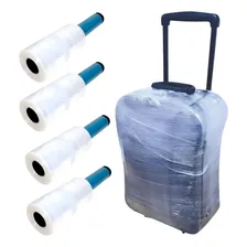 Kit 4 Rolos De Filme Plástico Para Embalar Mala De Viagem Foto mini 1