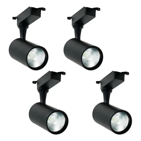Kit 4 RY Spot Para Trilho Eletrificado Preto Led 7w Luz Quente Cor Branco Quente 110v/220v (bivolt) Foto 1