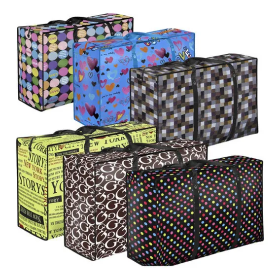 Kit 4 Sacola Bolsa Feira Grande Sacoleira Mudança Viagem Grd Foto 1