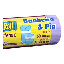 Kit 4 Sacos Para Lixo Banheiro e Pia Odor Defense F34x40cm 50un - Dover Roll Foto mini 2