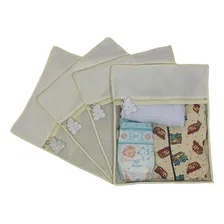 Kit 4 Saquinhos Organizadores Maternidade Com Chaveiro Urso Bege Foto mini 4