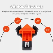 Kit 4 Sargentos Cantoneira Angular 90º Graus Móveis Madeira Foto mini 4