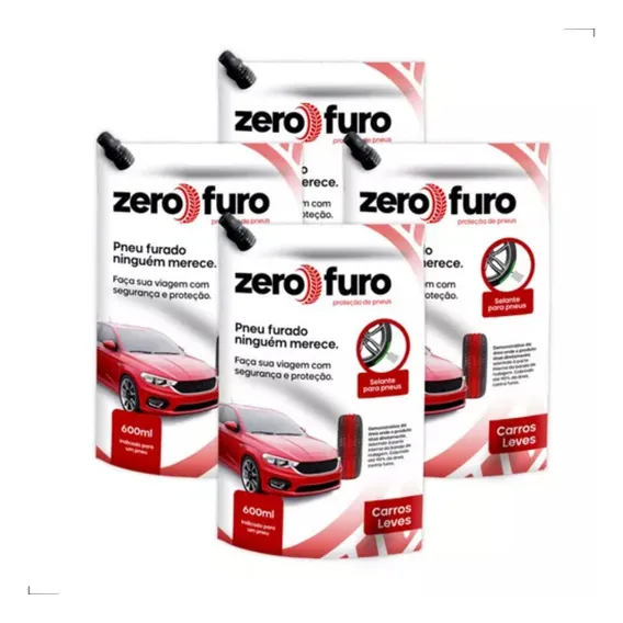 Kit 4 Selante Anti-furo Preventivo De Pneu 600ml Zero Furo Foto 1