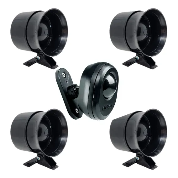 Kit 4 Sirenes E Sensor De Presença Bivolt 110v 220v Alarme Foto 1