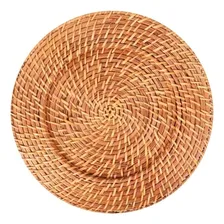 Kit 4 Sousplat Redondo Mundiart Rattan Bambu Cores Variadas Cor Marrom-claro Foto mini 4