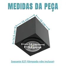 Kit 4 Spot Plafon Sobrepor De Teto Direcionável Par 30 Estrutura Preto Foto mini  3