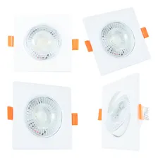 Kit 4 Spot Quadrado Embutir Direcionável Led 7w 6000k Frio Foto  mini 1
