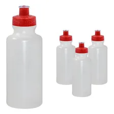 Kit 4 Squeezes 550ml Tampa Fibra Madeira Vermelho Foto mini 1