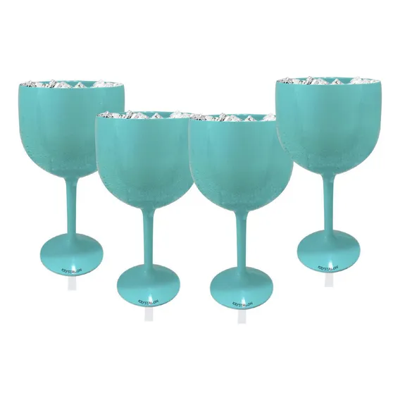 Kit 4 Taças Gin Azul Tiffany Acrílico Copo Gin Foto 1
