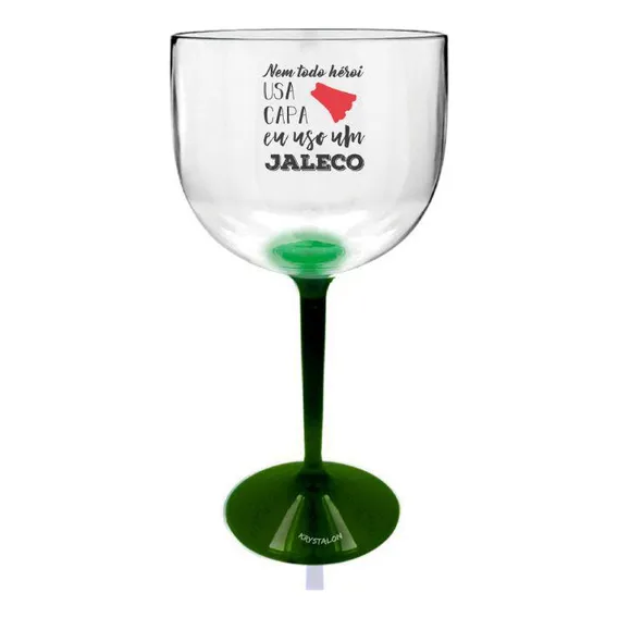 Kit 4 Taças Gin Base Verde Acrílico Personalizada Profissões Foto 1