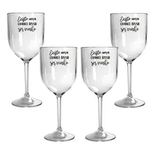 Kit 4 Taças Vinho Acrílico Personalizadas Foto mini 1