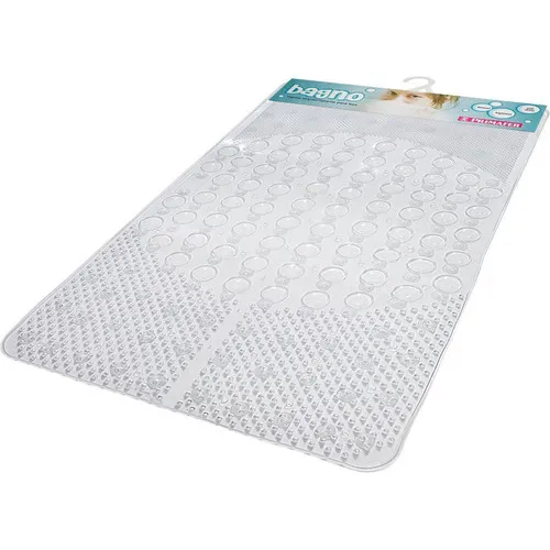 Kit 4 Tapete Banho 66x38cm Plastico Transparente Com Ventosa Foto 1