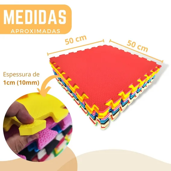 Kit 4 Tapete Infantil Emborrachado Eva Quarto 50x50cm 10mm Foto 1