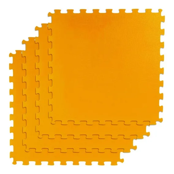 Kit 4 Tapete Tatame Laranja Eva 1x1 10mm 100x100x1 Cm 4m Foto 1