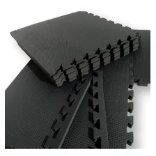 Kit 4 Tatames Tapetes Eva Com Borda 50cm X 50cm X 1cm Preto Foto mini 4