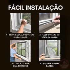 Kit 4 Telas Mosquiteiras Para Janelas Anti-inseto Mosquito Contra Pernilongos 130x150 Anti Mosquito Da Dengue Cor Branco Atmas Foto mini 4