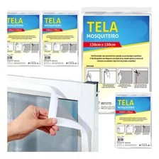 Kit 4 Telas Para Janela Protetora Contra Inseto Mosquito Top Cor Branco Foto  mini 1