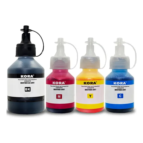 Kit 4 Tintas Bt60bk E Bt5001 Compatível Brother Dcp-t720dw Tinta 04 Cores Foto 1