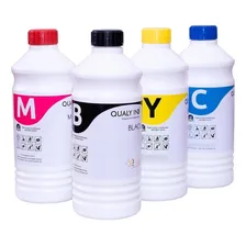 Kit 4 tintas Qualy-Ink CMYK Universal Corante preto ciano amarelo magenta Foto mini 1