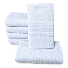 Kit 4 Toalha De Banho Branca Gigante Grossa Hotelaria Luxo Foto mini 1