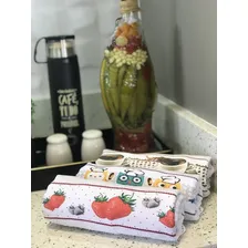 Kit 4 Toalhas Cozinha Pano De Copa Pano De Prato Atoalhado Cor Branco Foto mini 2