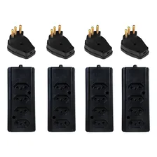 Kit 4 Tomada Barra Quadrupla 20a + Plugue Macho 20a 3 Pinos Foto  mini 1